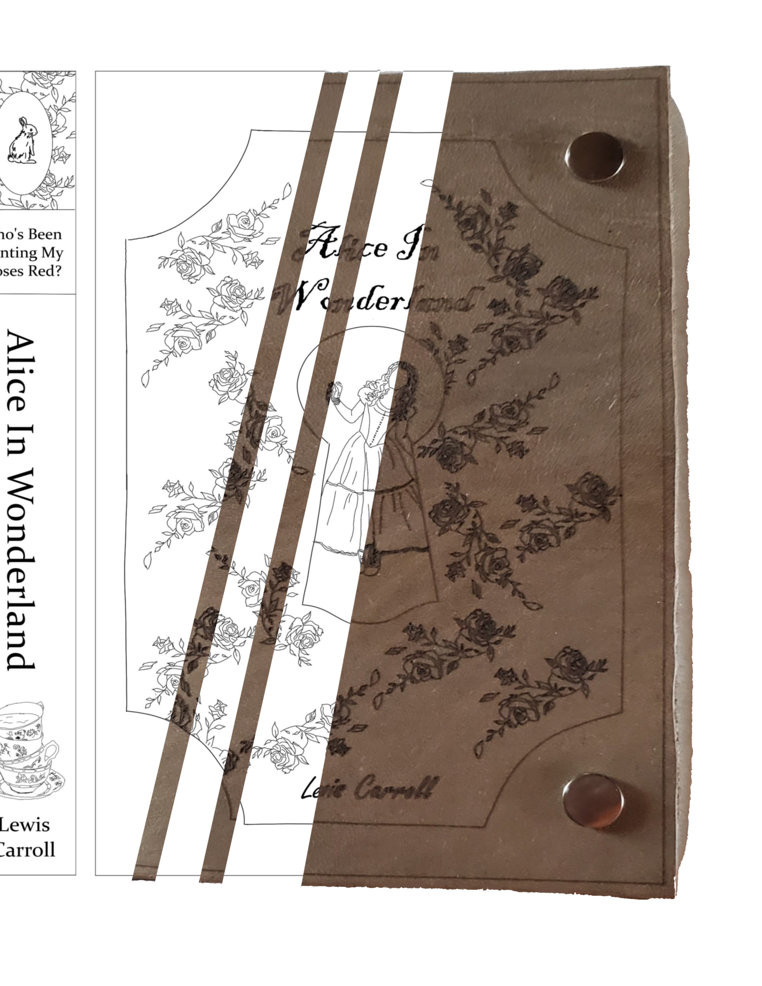 alice in wonderland meshed art and laser engraving