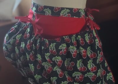 gathered cherry harvesting apron left front