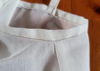 velata dress top seam closeup