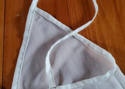 velata dress back strap closeup