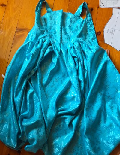 back of pauper dress while its in progress