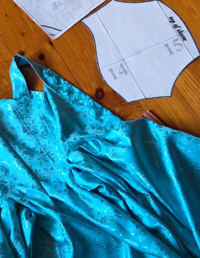 princess dress mostly assembled except for top back panel and sleeves
