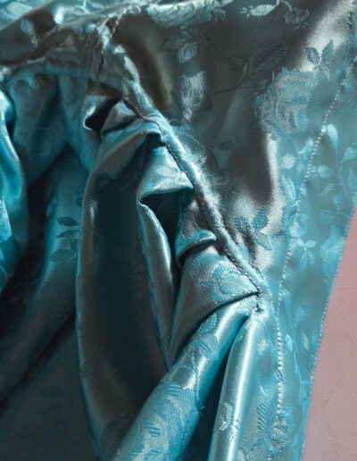 pauper dress inside skirt pleat seams hand finished