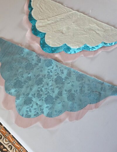 pauper dress sleeve ruffles cut out with edges unfinished