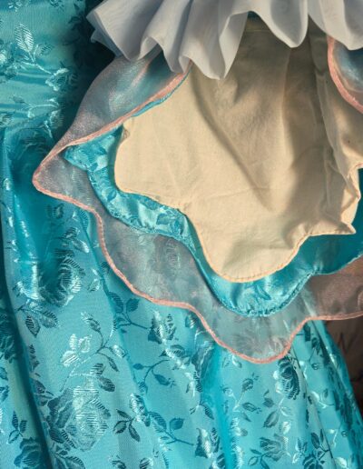 main gown sleeve ruffles closeup