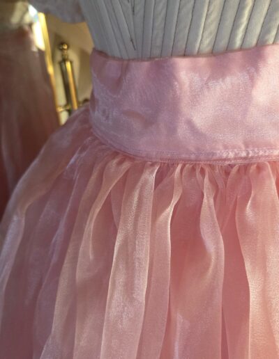 organza overskirt front waistband