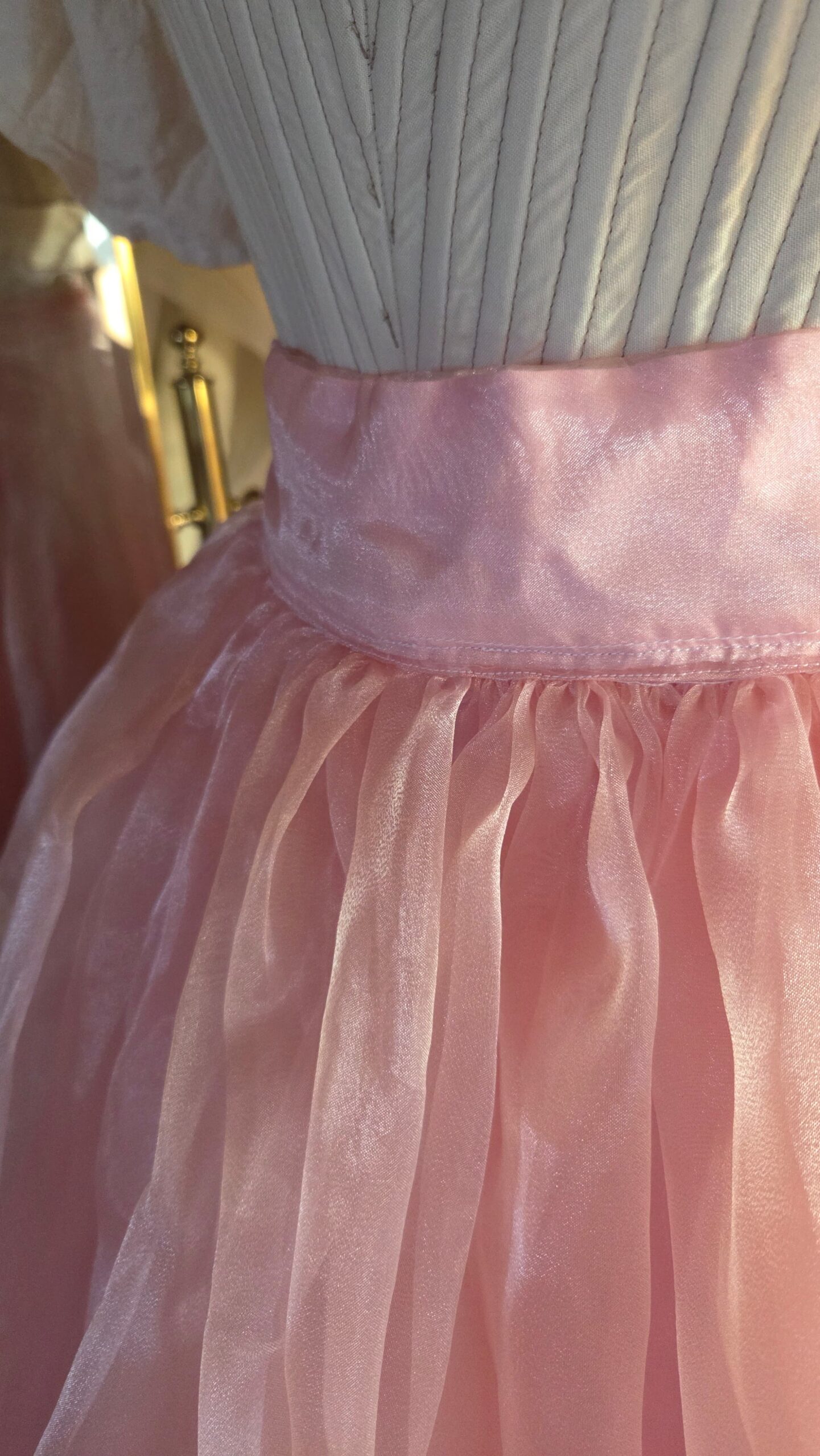 organza overskirt front waistband
