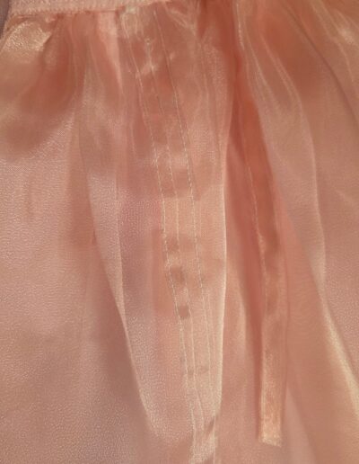 organza overskirt seam closeup