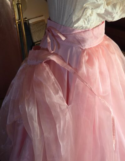 organza overskirt front tied side view