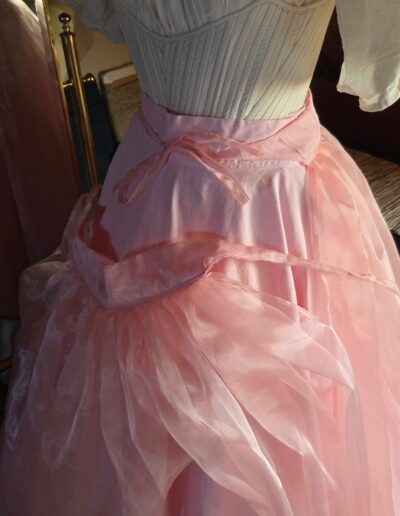 organza overskirt front tied