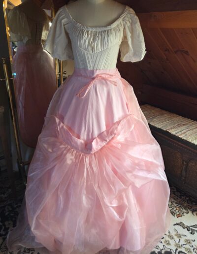 organza overskirt front tied