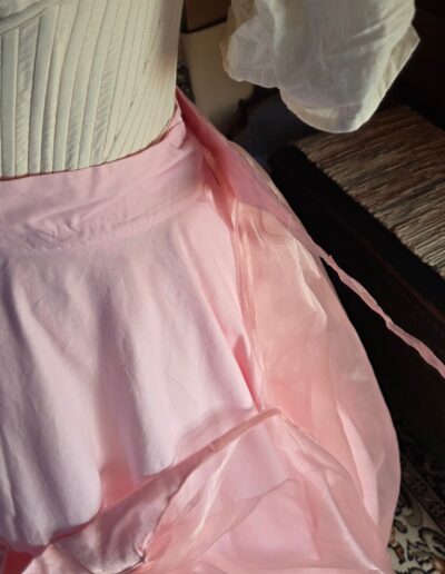 organza overskirt untied closeup