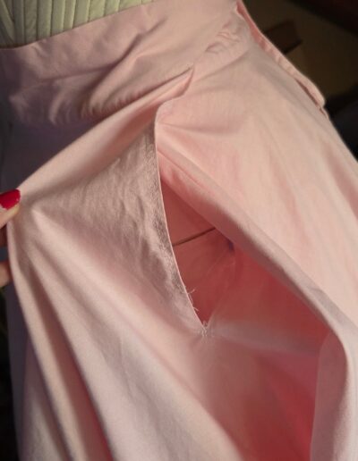 cotton circle skirt petticoat left side open pocket