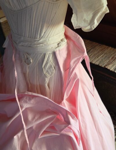 cotton circle skirt petticoat untied closeup