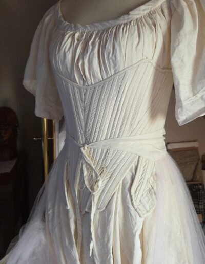 tulle petticoat front ties closeup