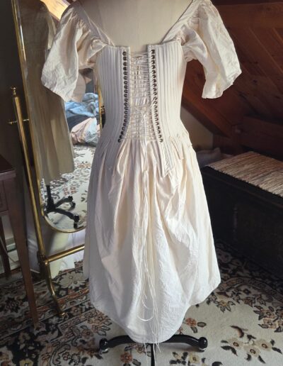 pair of stays back displayed over chemise