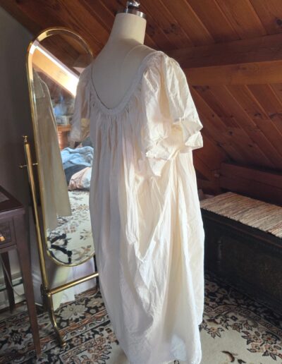 back right side of chemise displayed on dress form