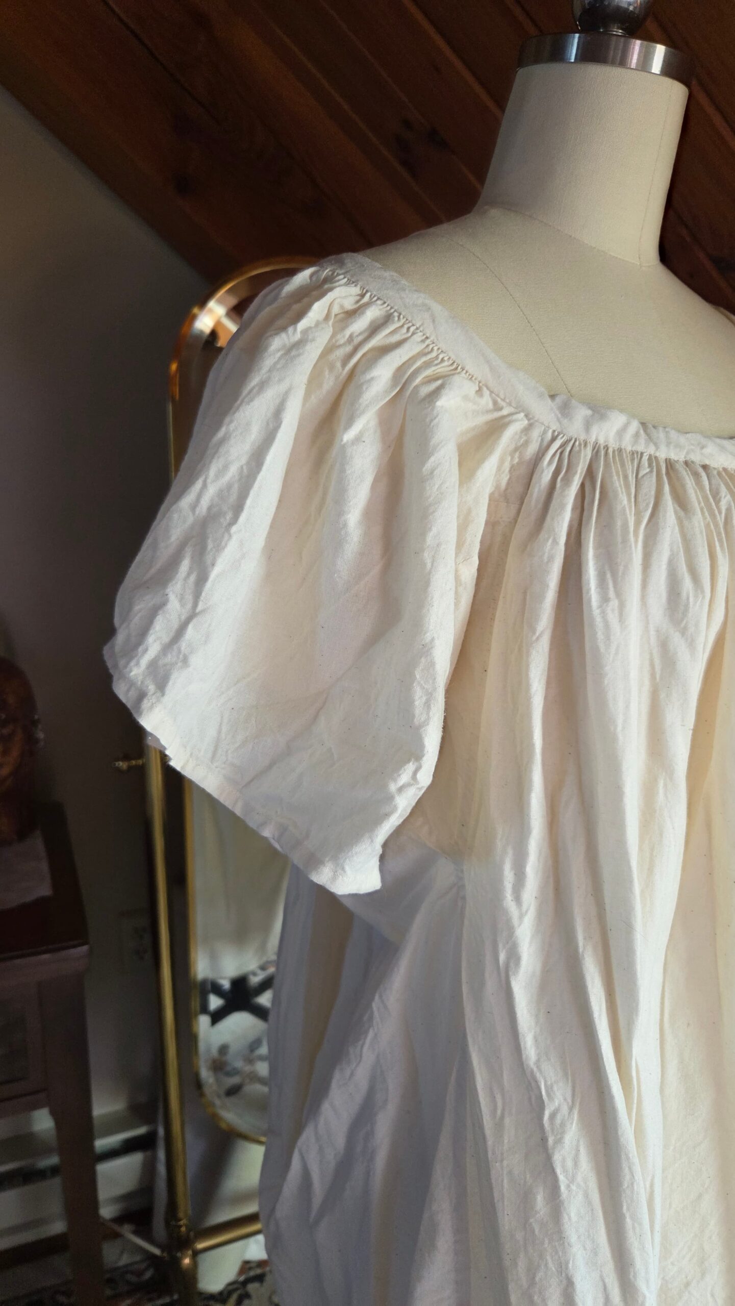 front right shoulder of chemise