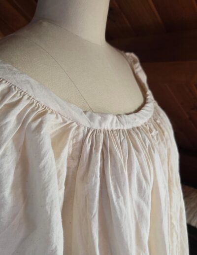 closeup photo of chemise neckline