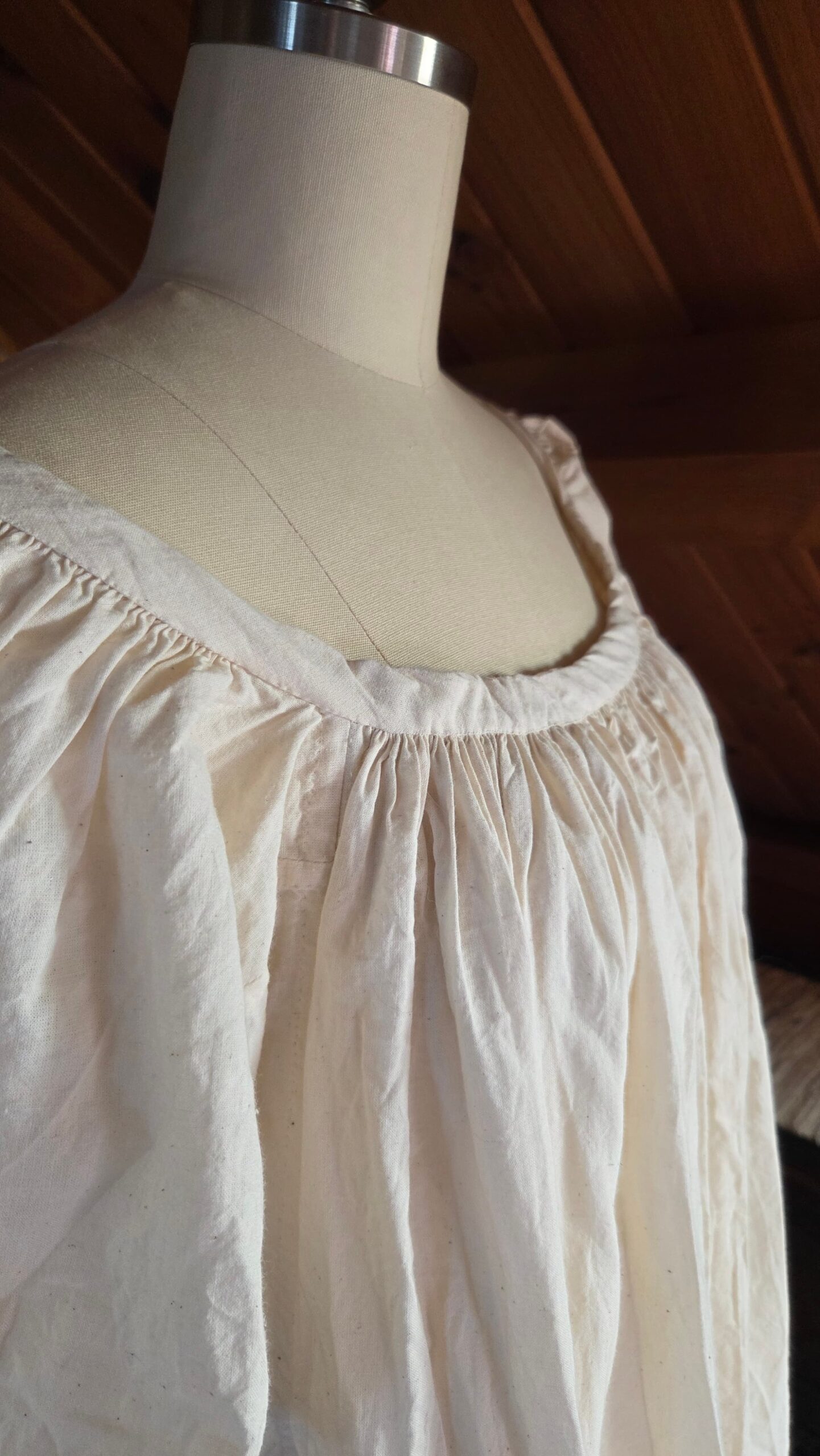 closeup photo of chemise neckline