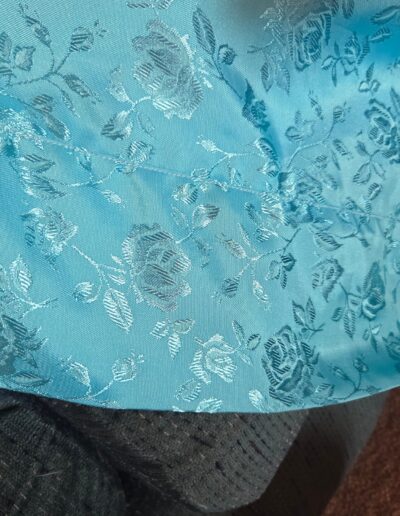 closeup of finished bottom hem of pauper dress