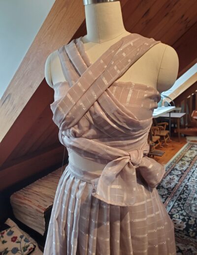 plaid organza dress top