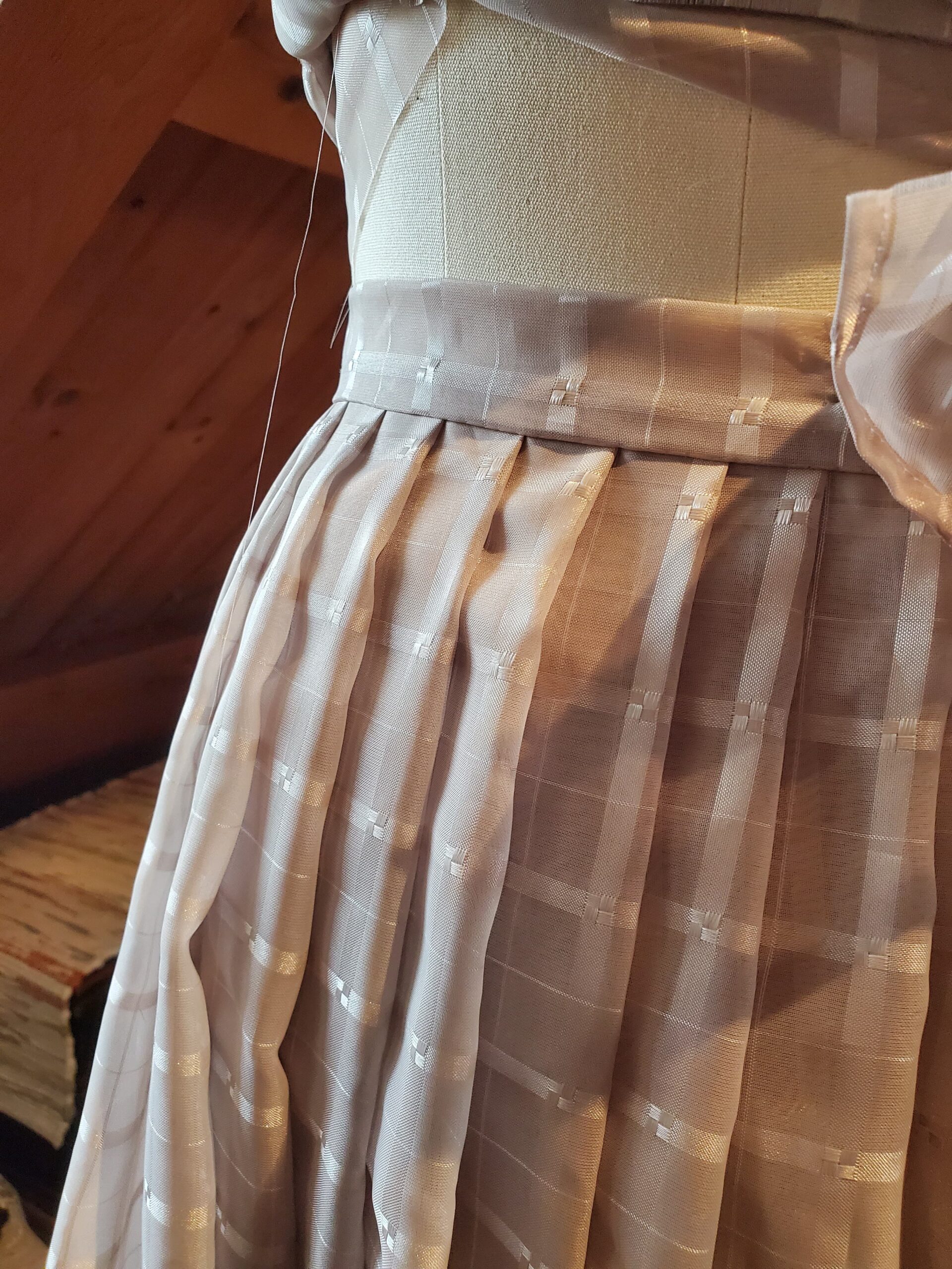 plaid organza dress skirt waistband