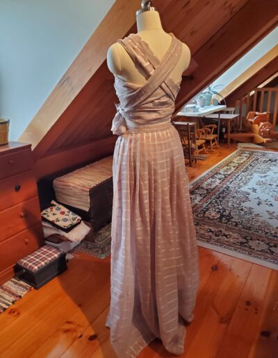 plaid organza dress back