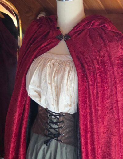 red velvet medieval cloak