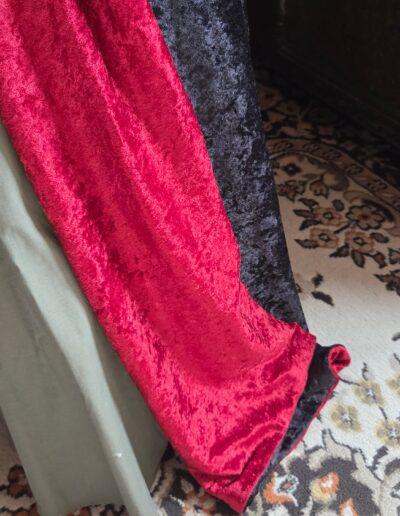 red velvet medieval cloak fabric