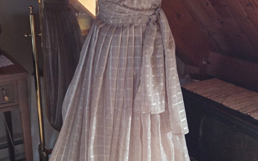 A Plaid Organza Gown