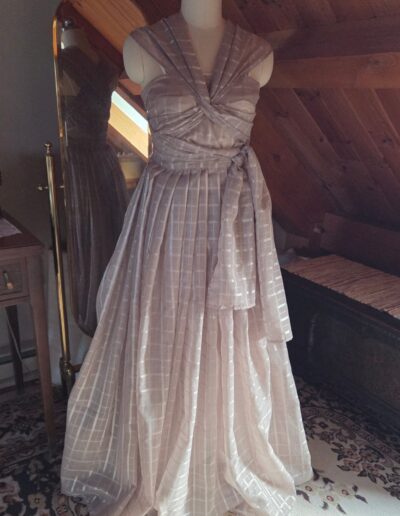 plaid organza dress front