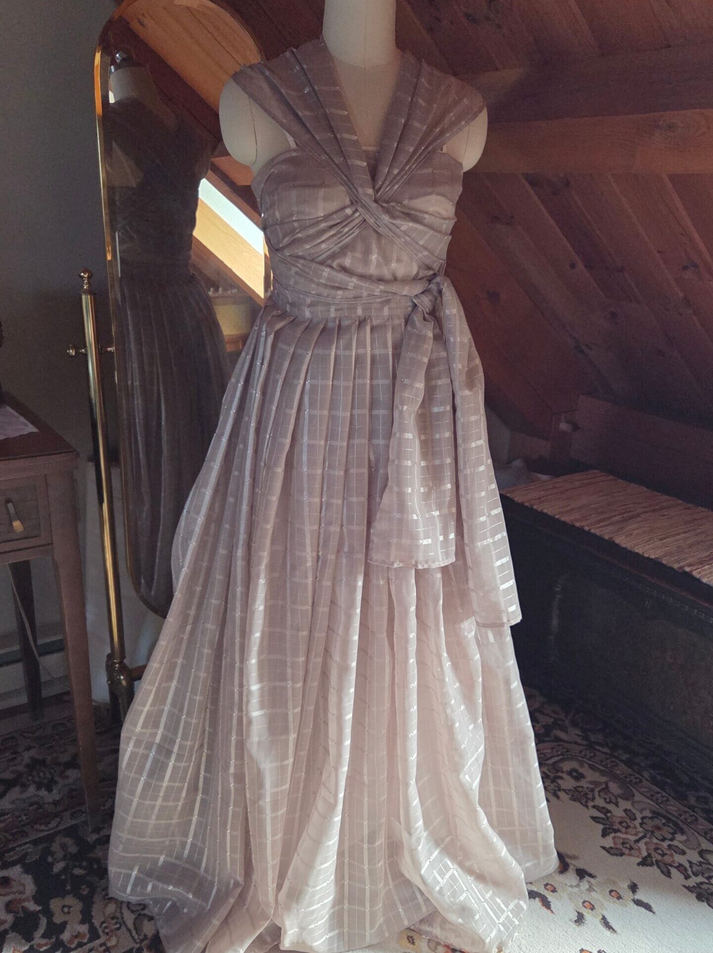 A Plaid Organza Gown