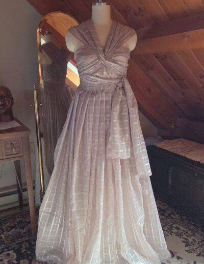 plaid organza dress front