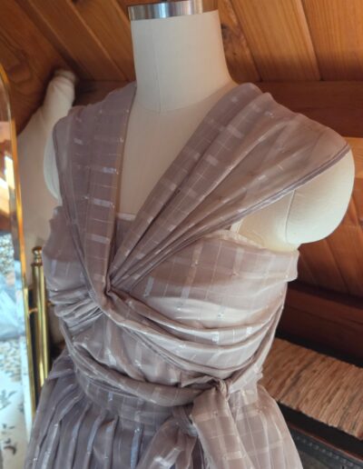 plaid organza dress side front