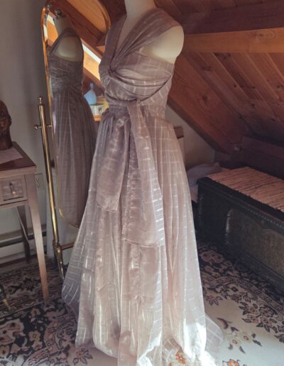 plaid organza dress side front