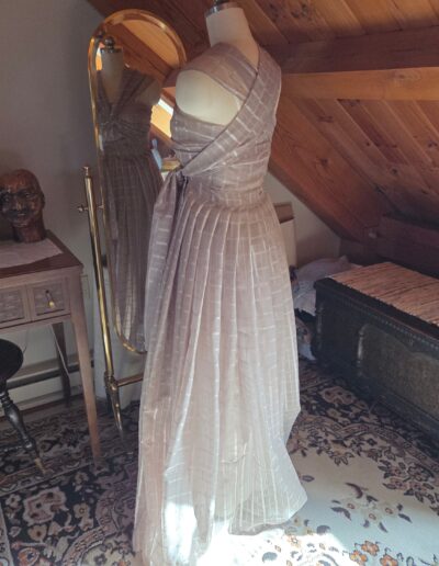 plaid organza dress side back