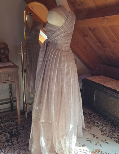 plaid organza dress side back