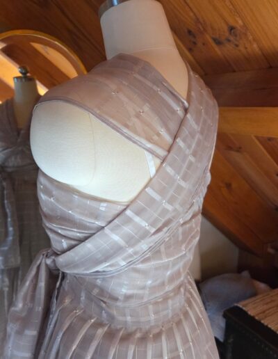 plaid organza dress top back