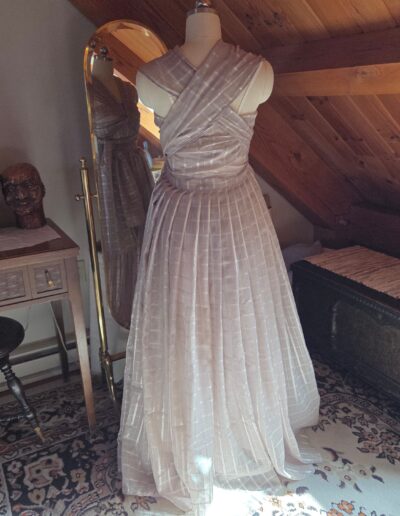 plaid organza dress back