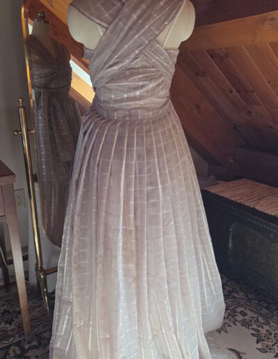 plaid organza dress back