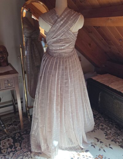 plaid organza dress back