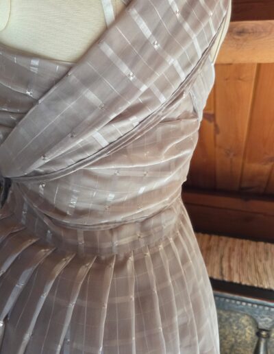 plaid organza dress back closeup