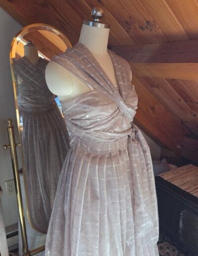 plaid organza dress front