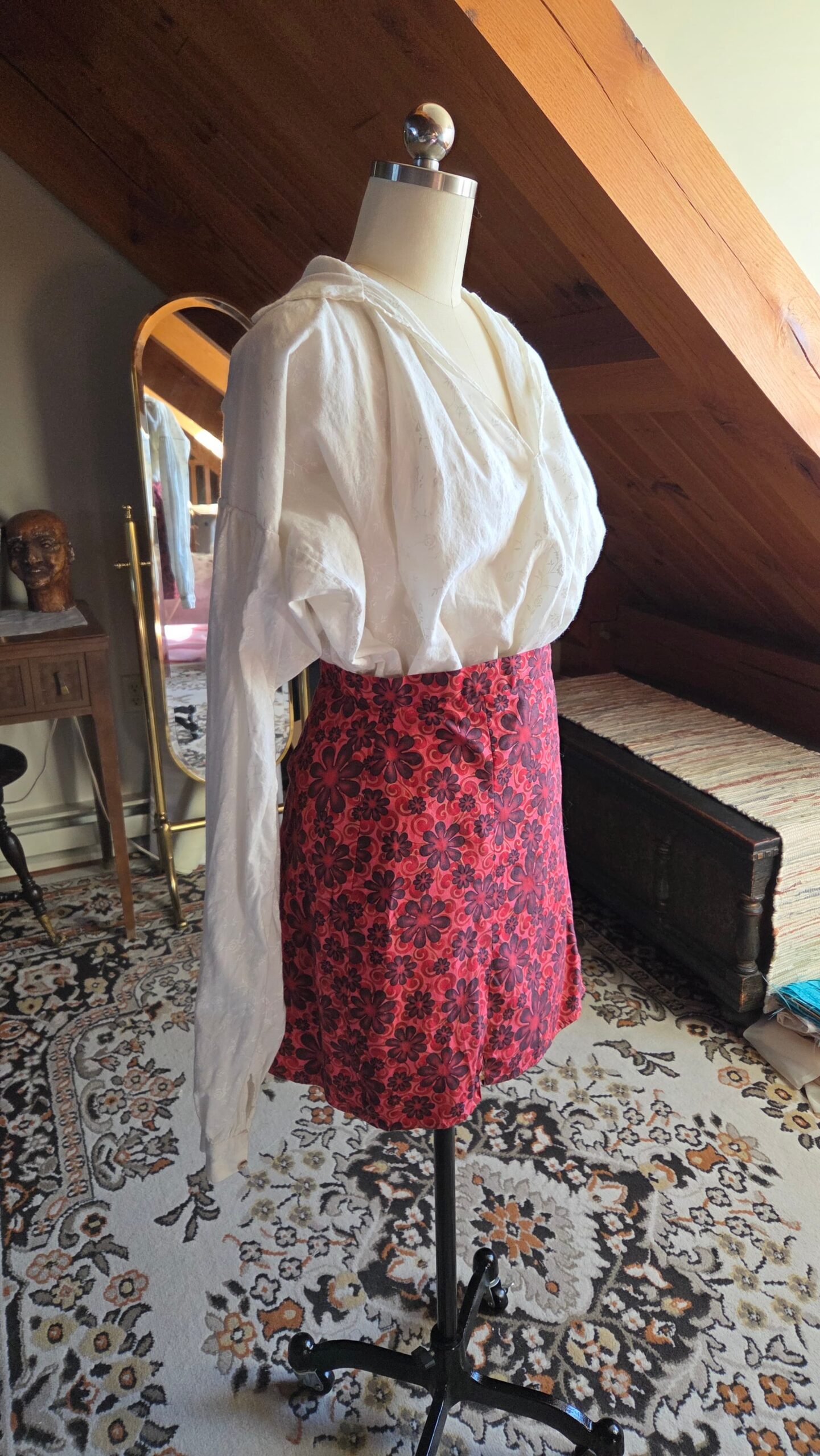 18th century men's shirt front with skirt