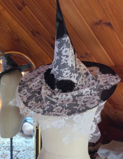 witches hat with lace