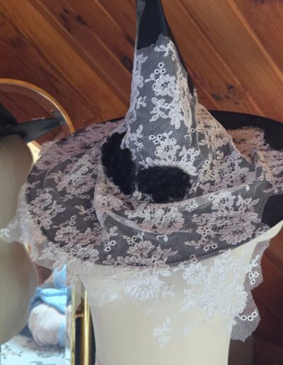 witches hat with lace