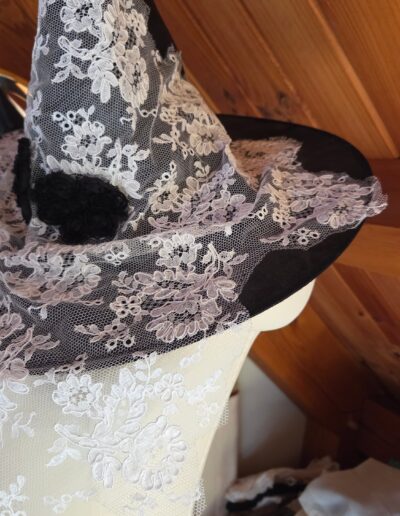 witches hat lace closeup