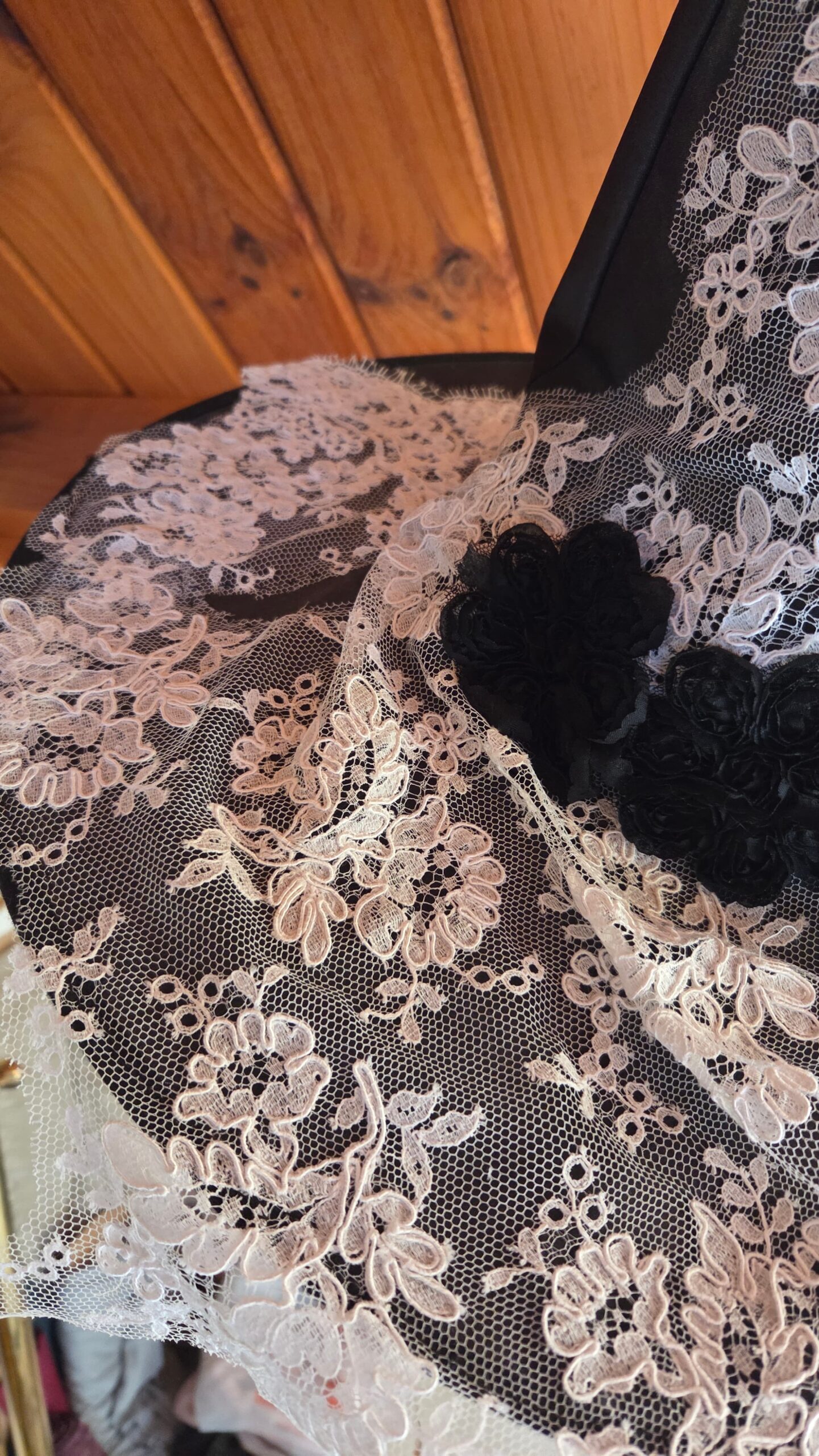 witches hat lace closeup