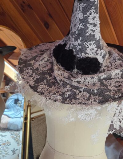 witches hat with lace